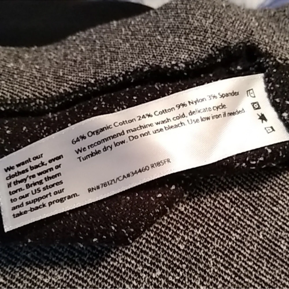 Eileen Fisher Charcoal & Black Stretch Tweed Knit Ankle Legging Pant
